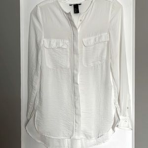 H&M White Long Sleeve Blouse